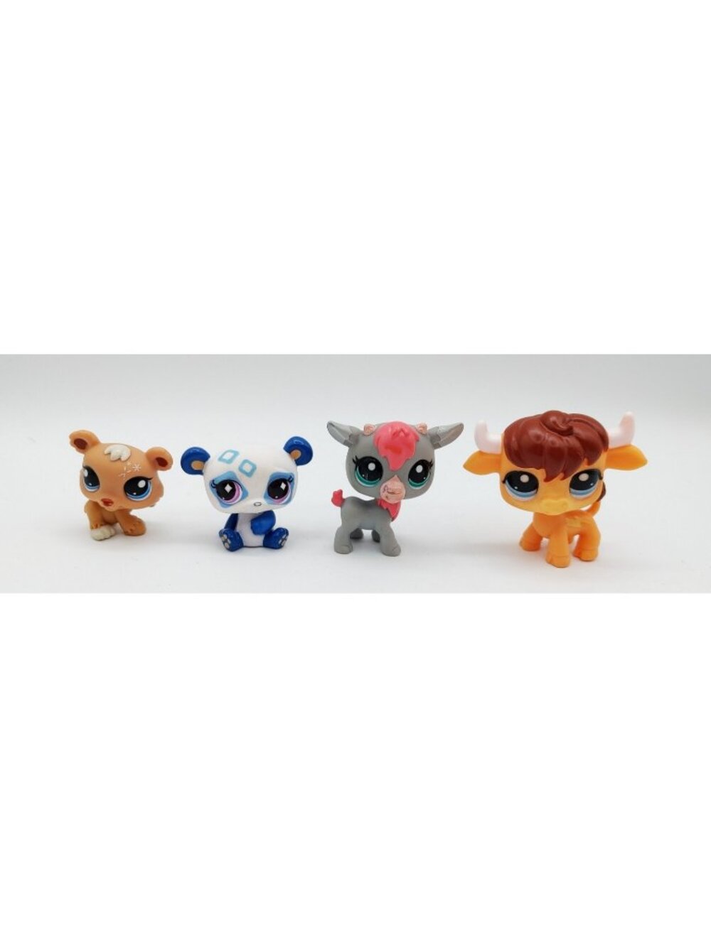 Lot of 4 Littlest Pet Shop LPS Panda Bear, Goat, Baby Bear, Bull Authentic G7